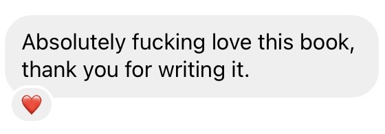 Reader message: absolutely love this book, thank you for writing it