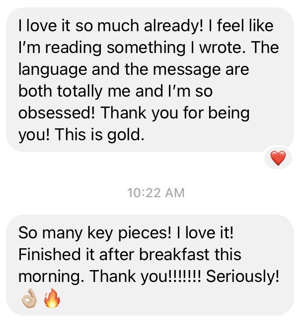 Reader messages: this is gold, finished it after breakfast, so many key pieces