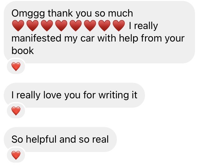 Reader messages: I really manifested my car with help from your book