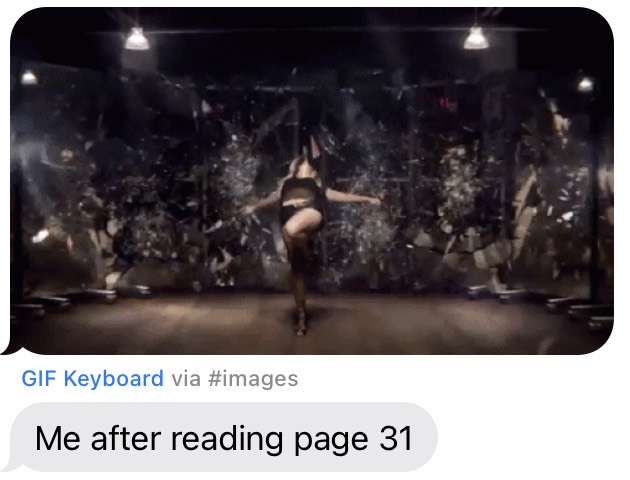 Reader message: me after reading page 31 (GIF reaction)