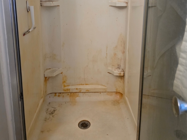 Shower before cleaning