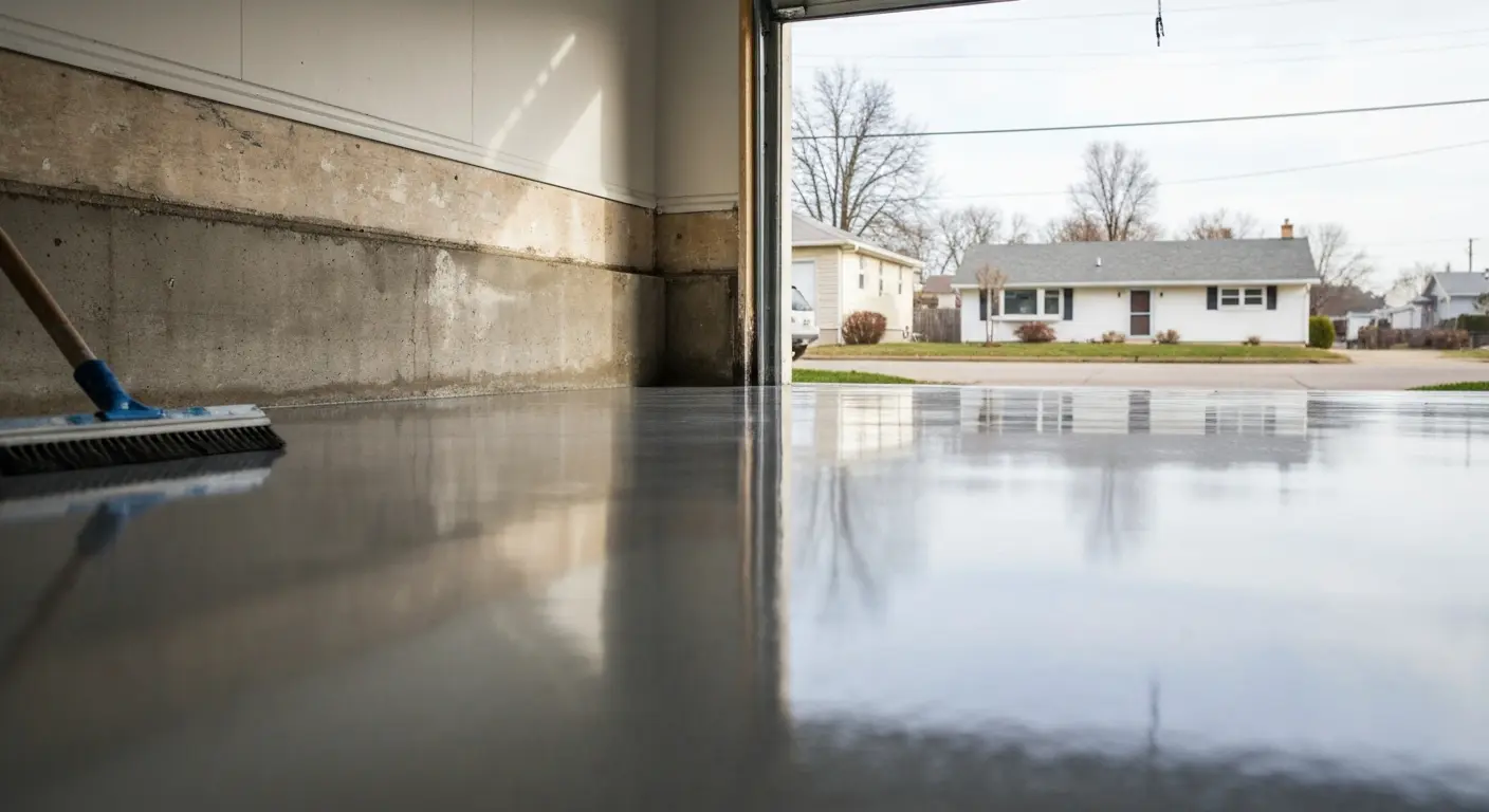 Epoxy coated garage floor