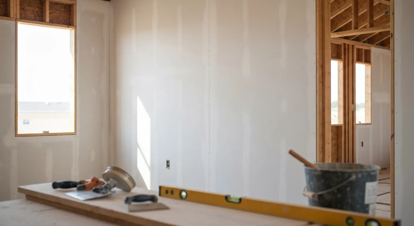 New construction drywall installation