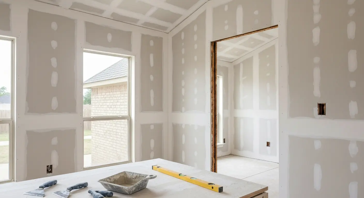 Drywall work during kitchen remodel