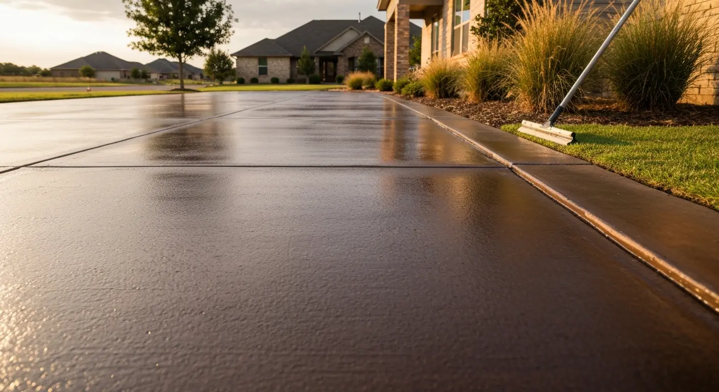 Sealed concrete driveway