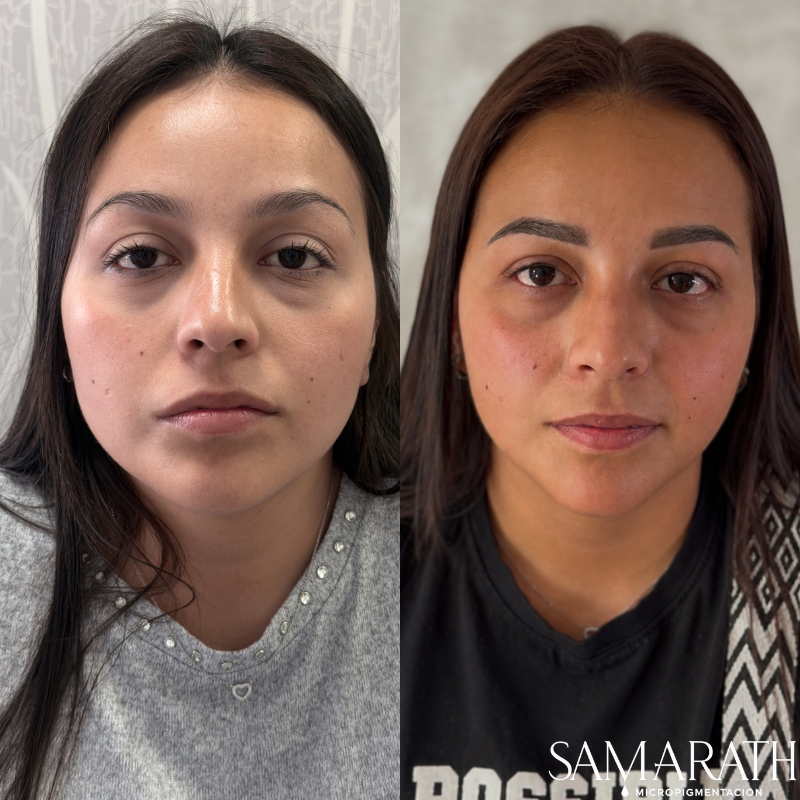 Resultado de micropigmentación de cejas natural en Samarath, Leganés