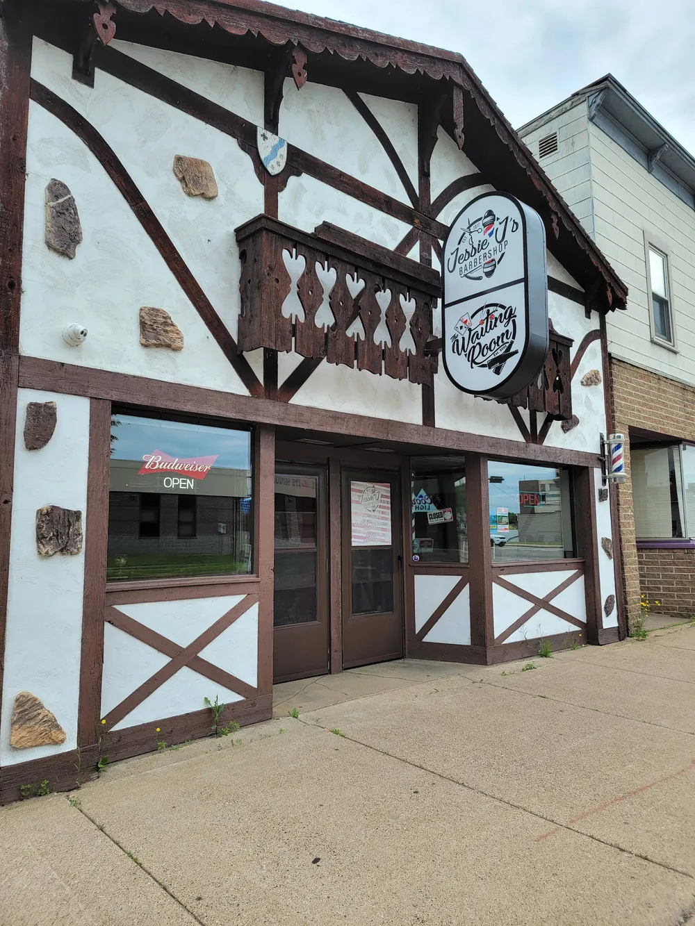 Street view of the Jessie J's Barbershop storefront at 1615 Bellinger St in Eau Claire, Wisconsin