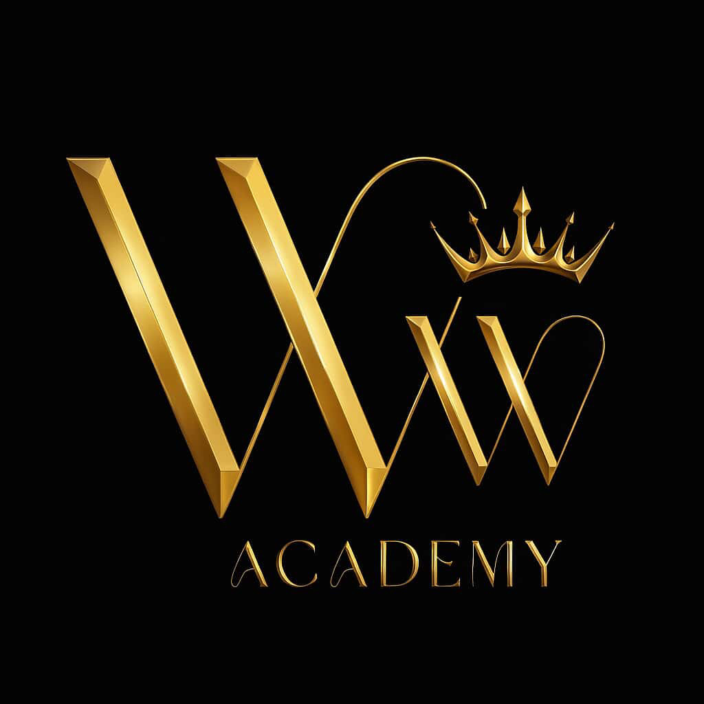 Worthy Woman Academy Logo Gold Lettering