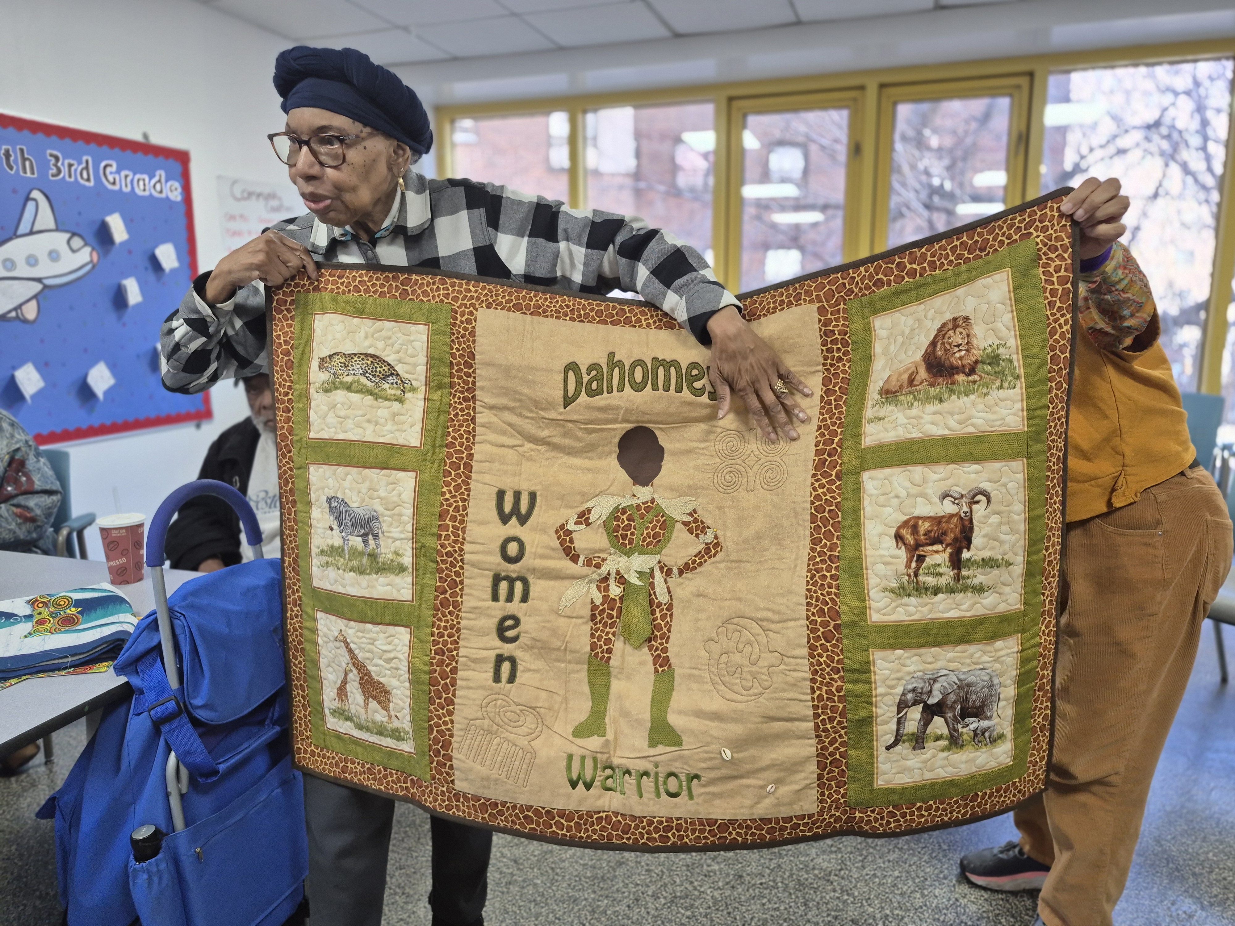 Dahomey Women, a quilt by Shirley Cox, QOCNNY member, 2026
