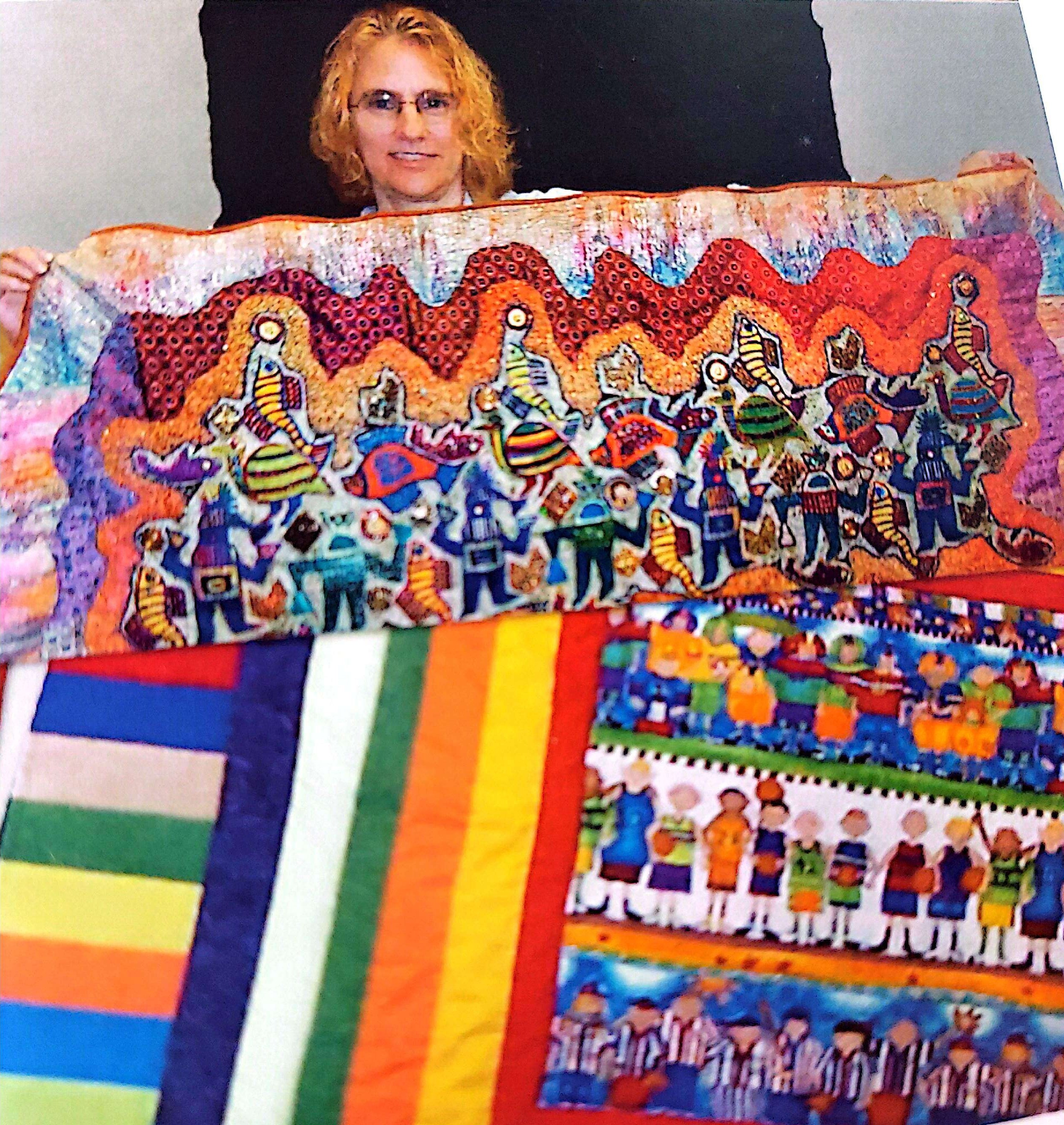 MultiColor quilt by Jane Broaddus, QOCNNY member