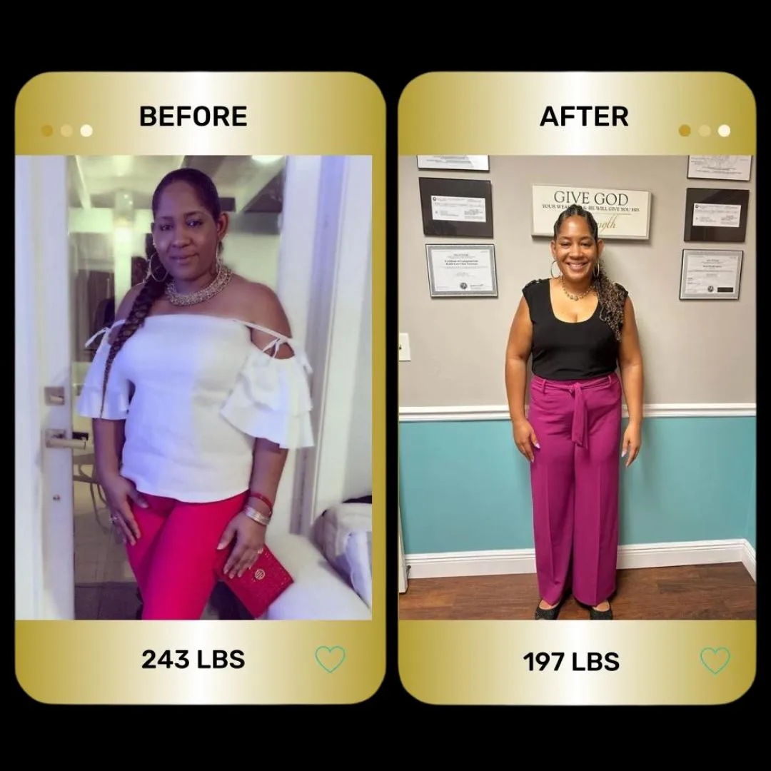 LoveLee 4Life client before and after transformation