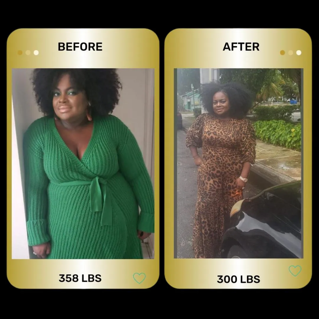 LoveLee 4Life client before and after transformation