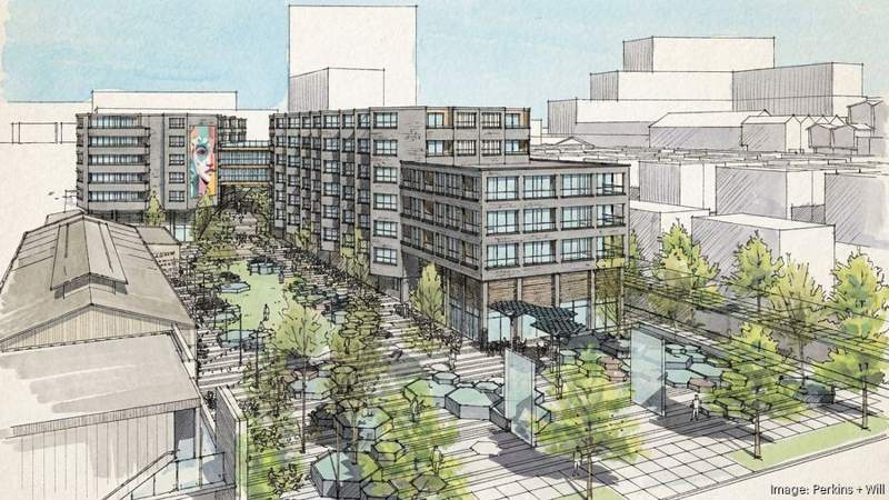 Rendering of the planned Sylvan Road development, Atlanta