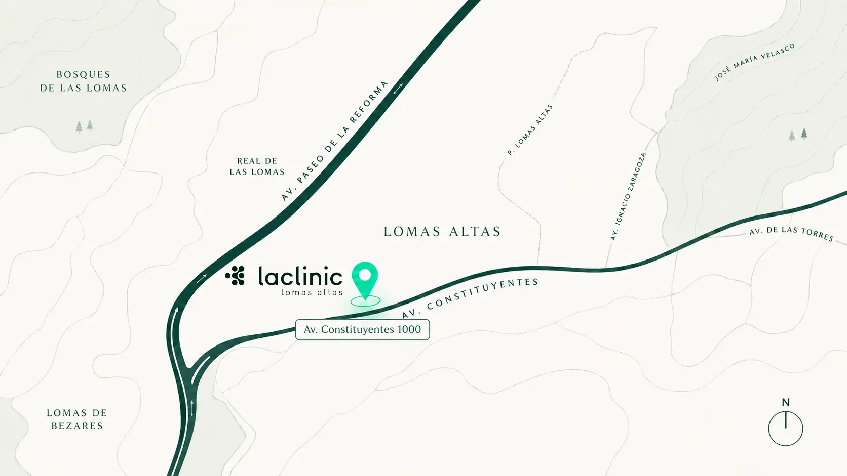 Croquis de ubicación LACLINIC Lomas Altas