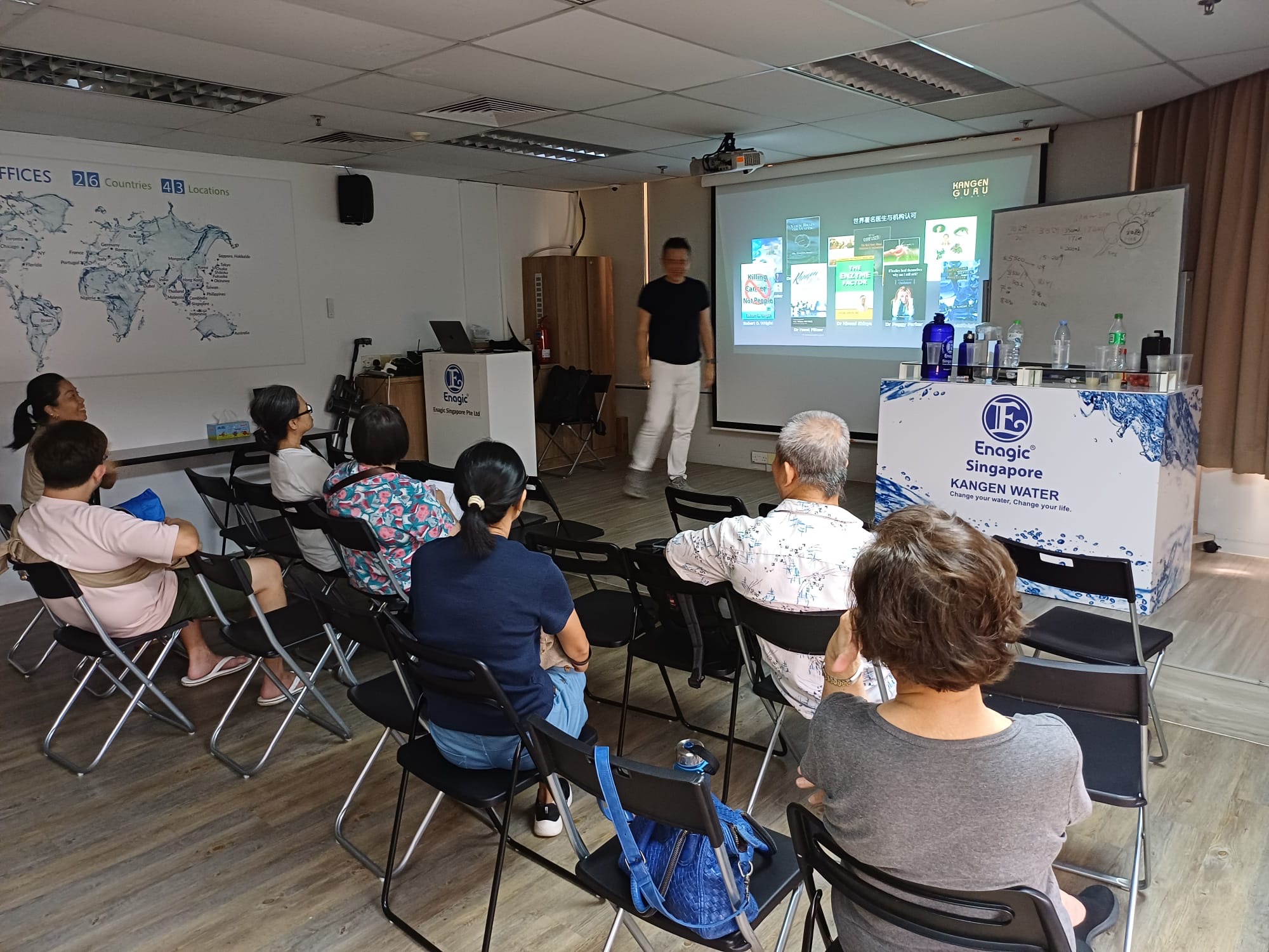 Visitors attending a live demonstration at the Enagic Singapore office