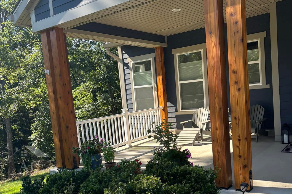 Exterior cedar post restoration for curb appeal in Lake Frederick, VA