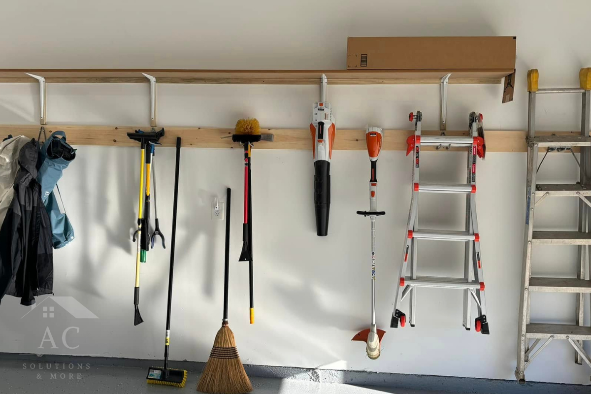 Garage storage shelves installed by handyman in Lake Frederick, VA