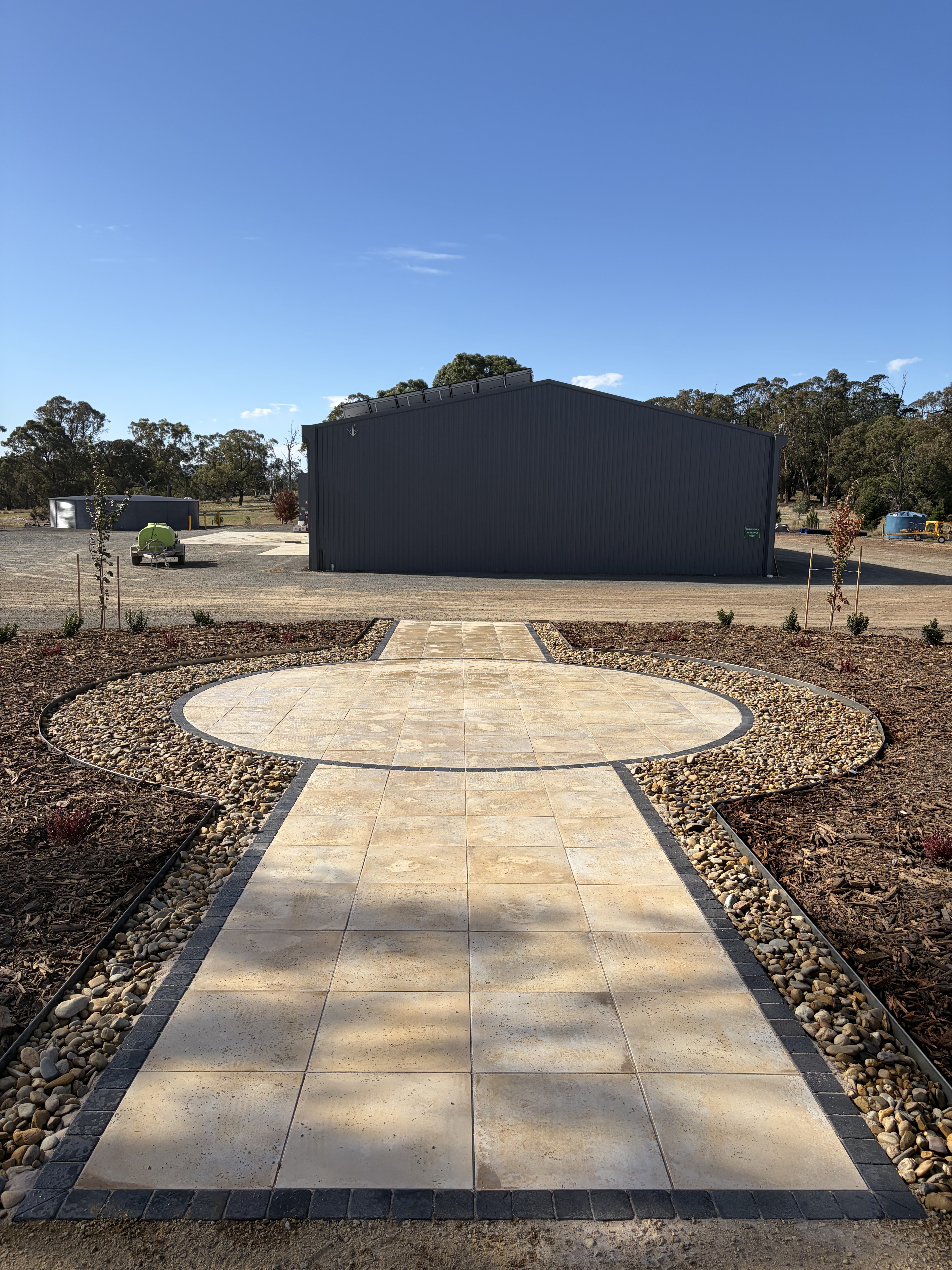 Paved path laid by Sewell Civil & Landscapes at a Eurambeen farm site