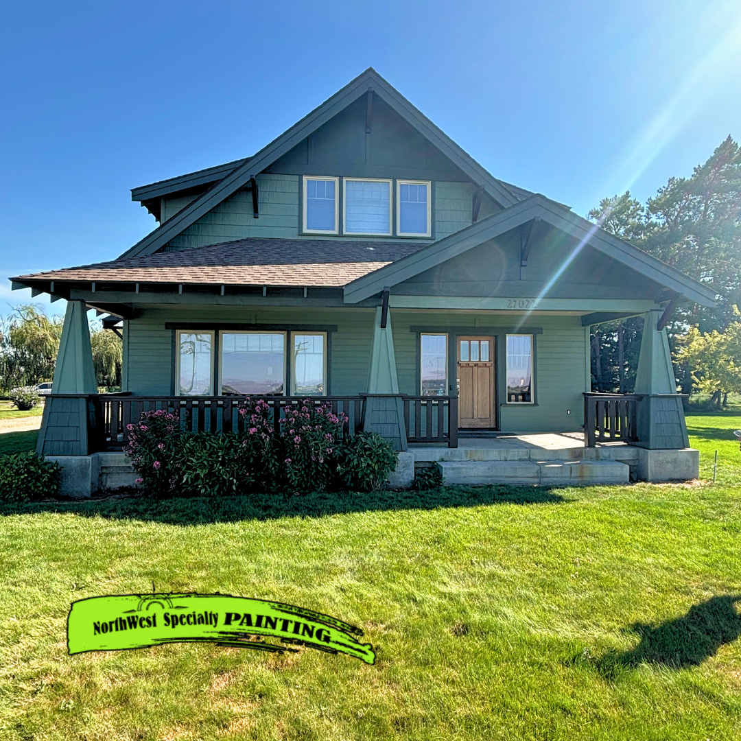 Freshly painted exterior of a craftsman bungalow in Weiser, ID