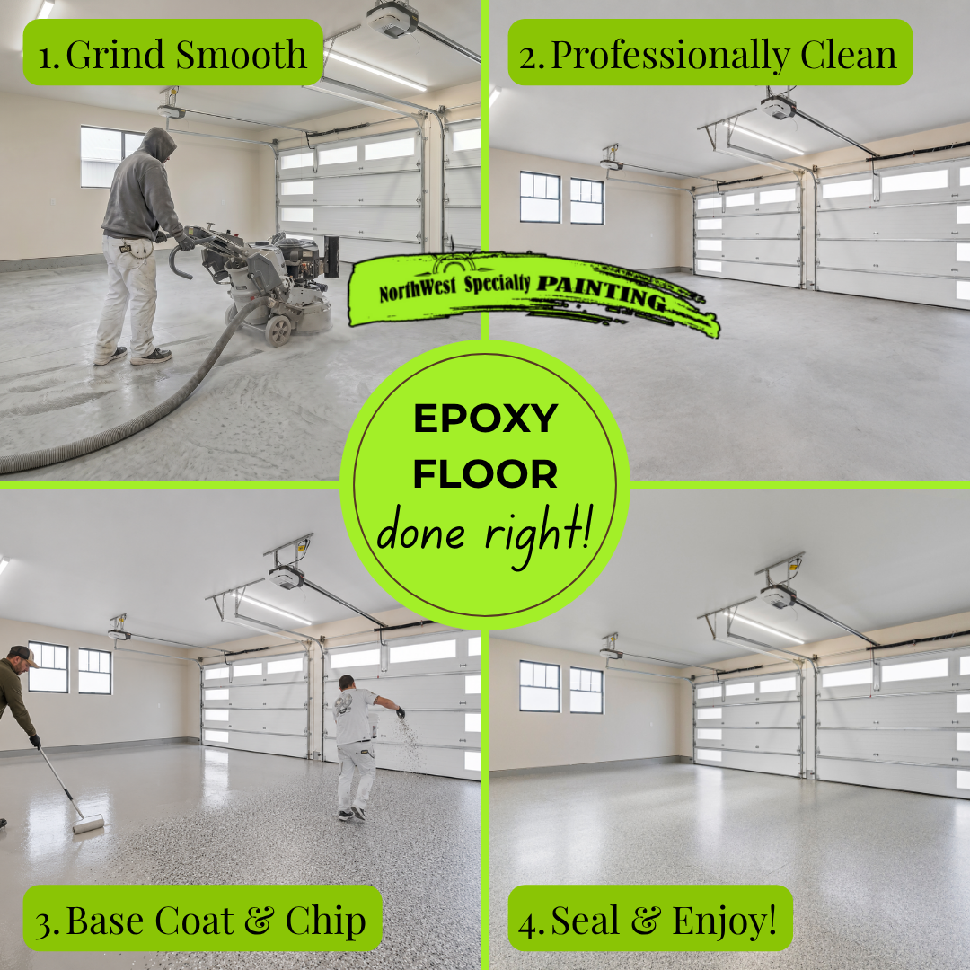 professional process of epoxy floor garage