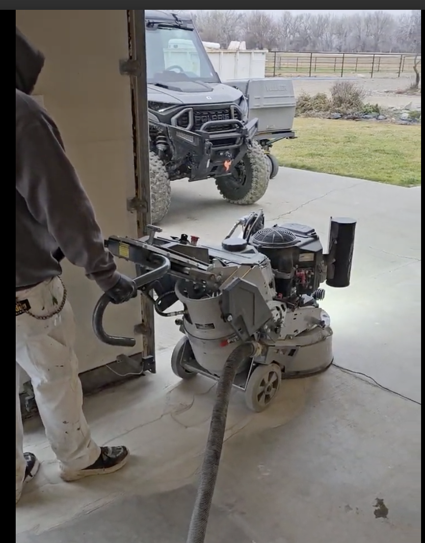 grinding concrete floor before epoxy application