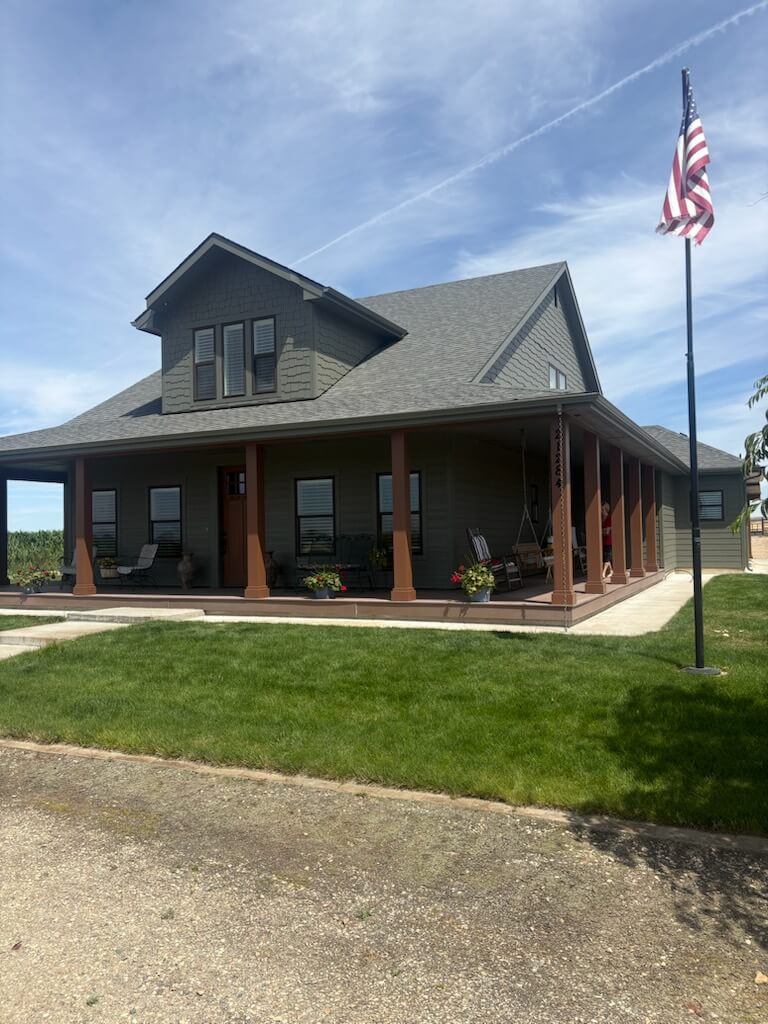Dark painted exterior of a traditional style Idaho home
