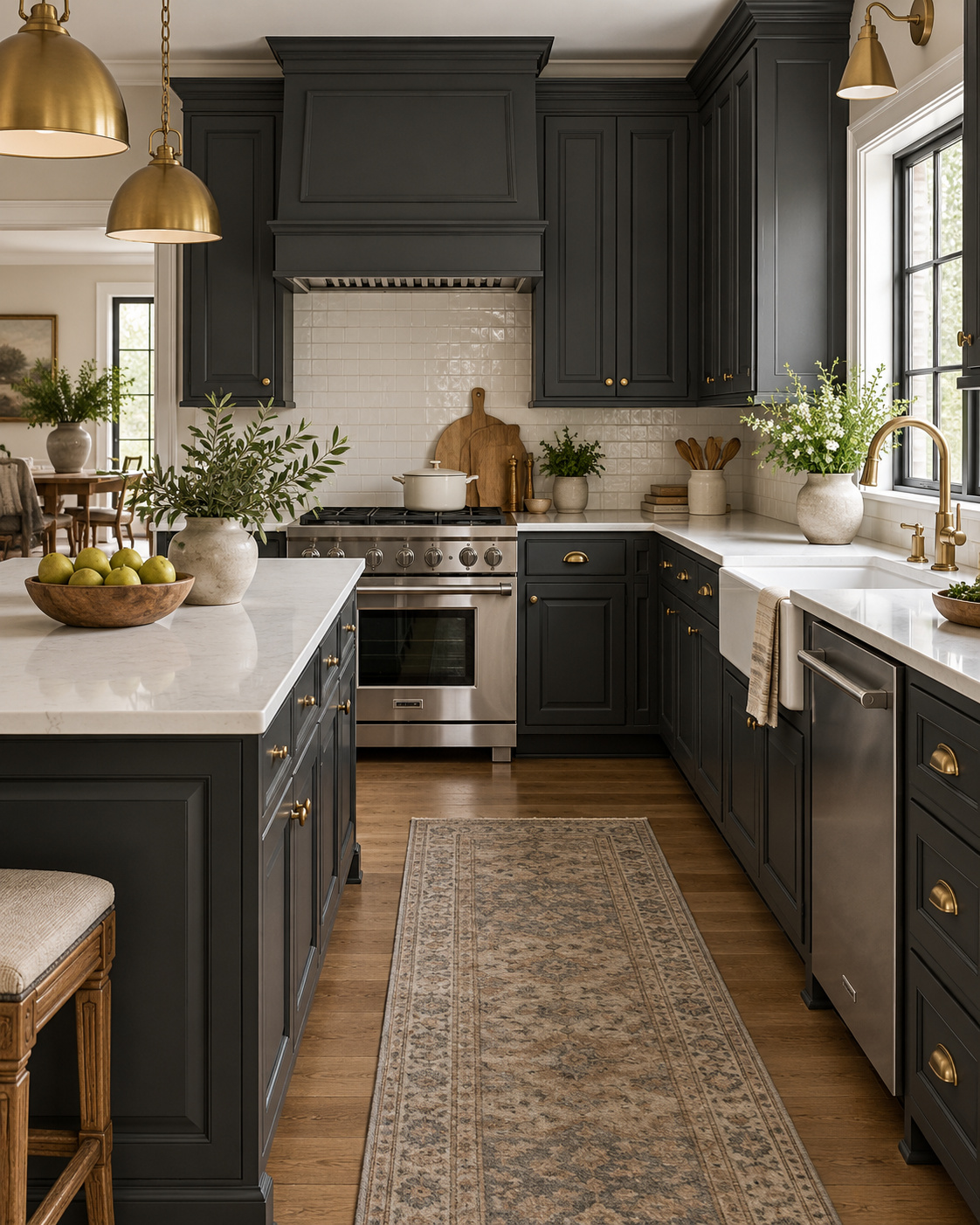 Iron Ore painted cabinets