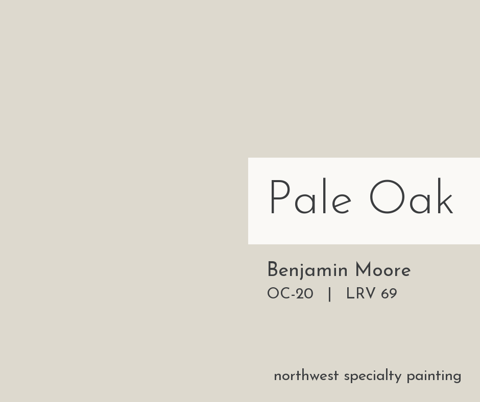 Benjamin Moore Pale Oak OC-20 warm neutral paint color swatch