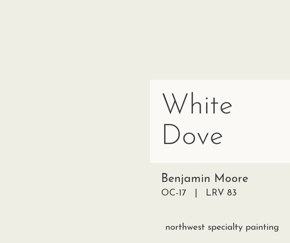 Benjamin Moore White Dove OC-17 warm white paint color swatch