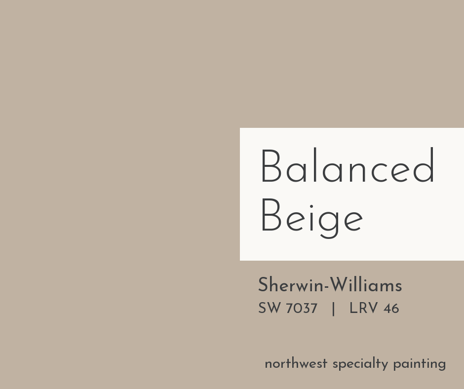 Sherwin-Williams Balanced Beige SW 7037 warm neutral paint color swatch