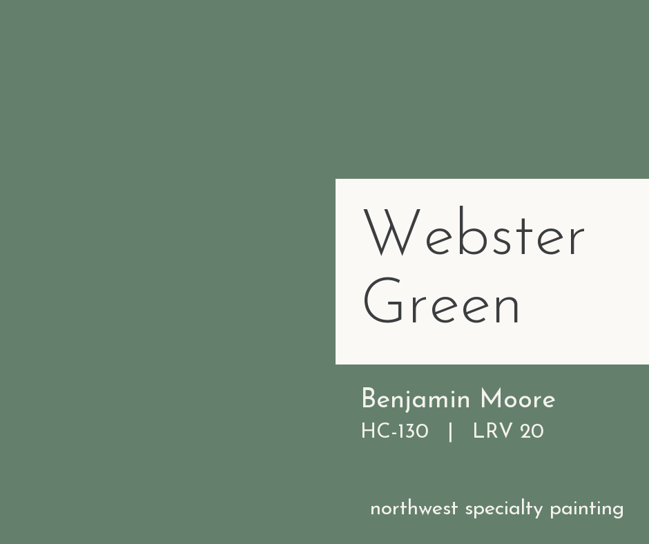 Benjamin Moore Webster Green HC-130 paint color swatch Benjamin Moore Webster Green HC-130 paint color swatch