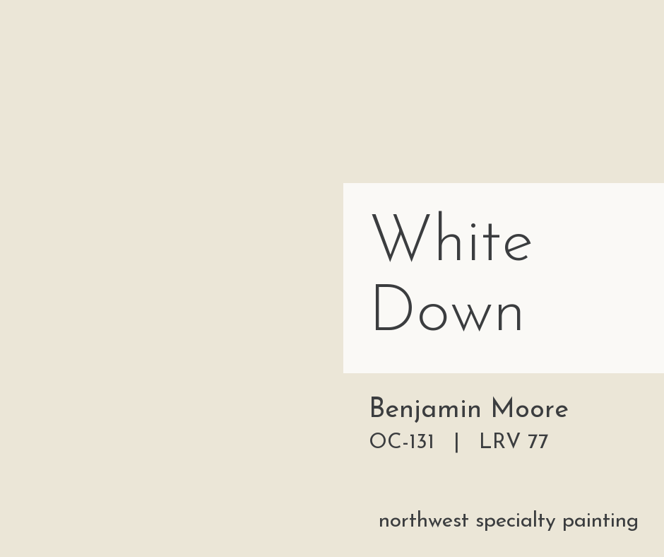 Benjamin Moore White Down OC-131 warm white paint color swatch Benjamin Moore White Down OC-131 warm white paint color swatch