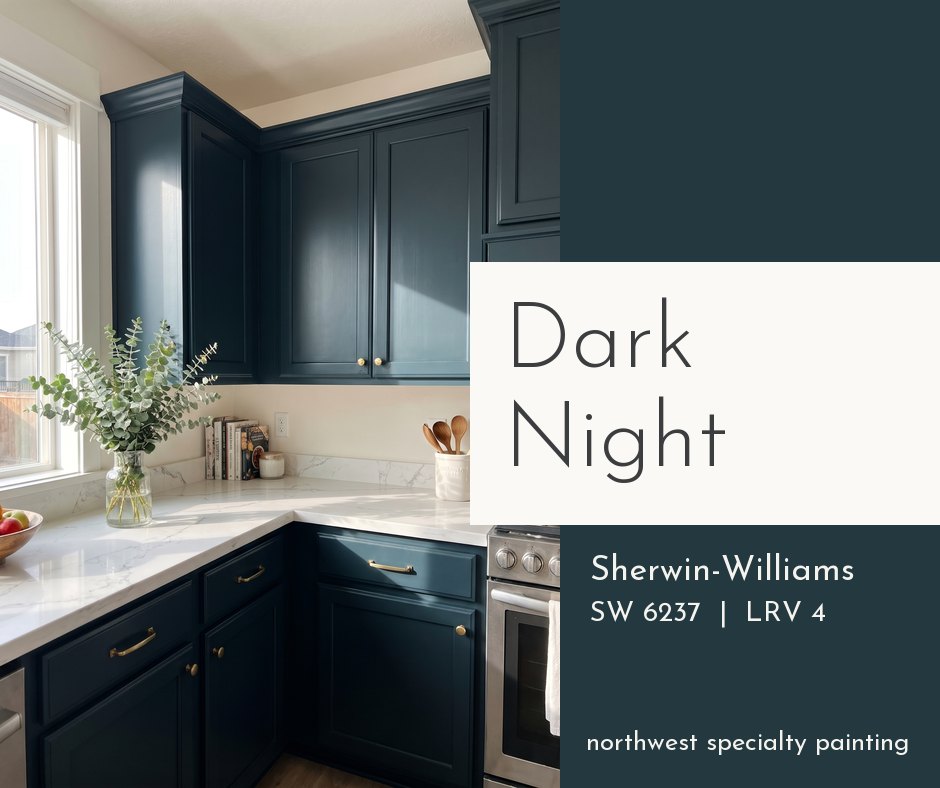 Deep blue kitchen cabinets painted Sherwin-Williams Dark Night SW 6237 Deep blue kitchen cabinets painted Sherwin-Williams Dark Night SW 6237