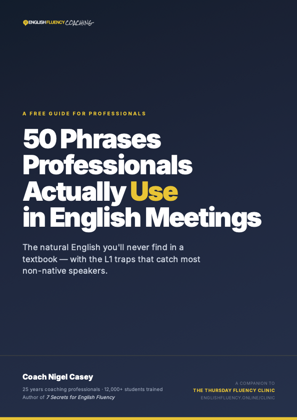 50 Phrases Professionals Actually Use in English Meetings cover