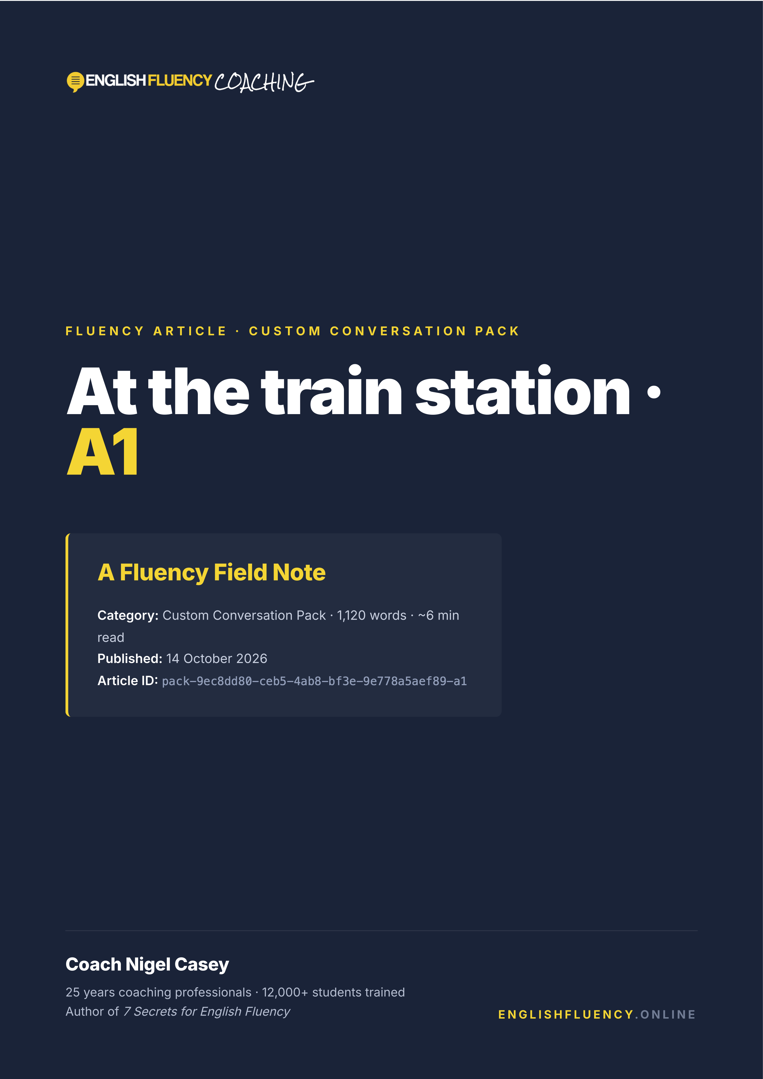 At the train station · A1 cover