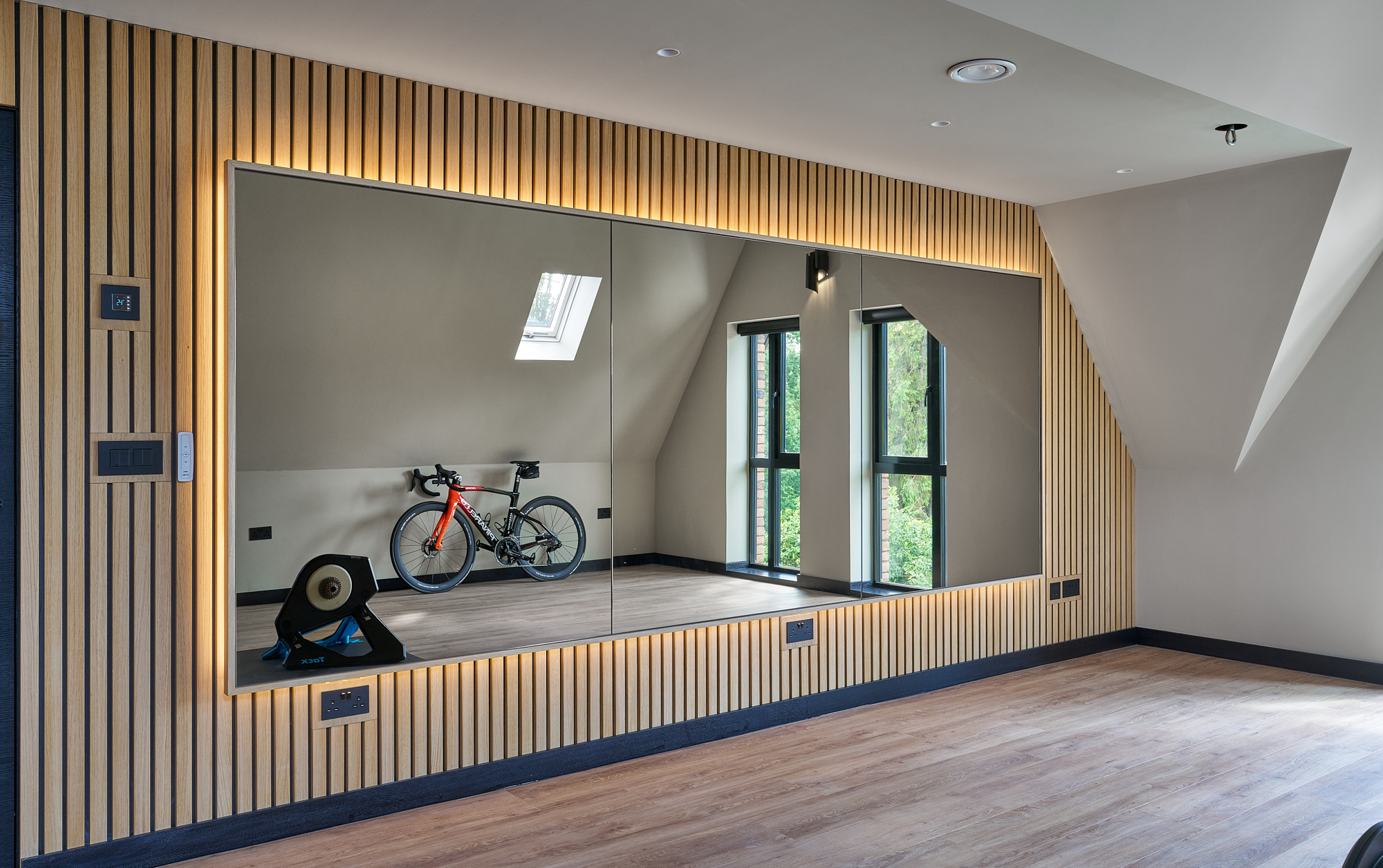 Bespoke mirror wall in home gym