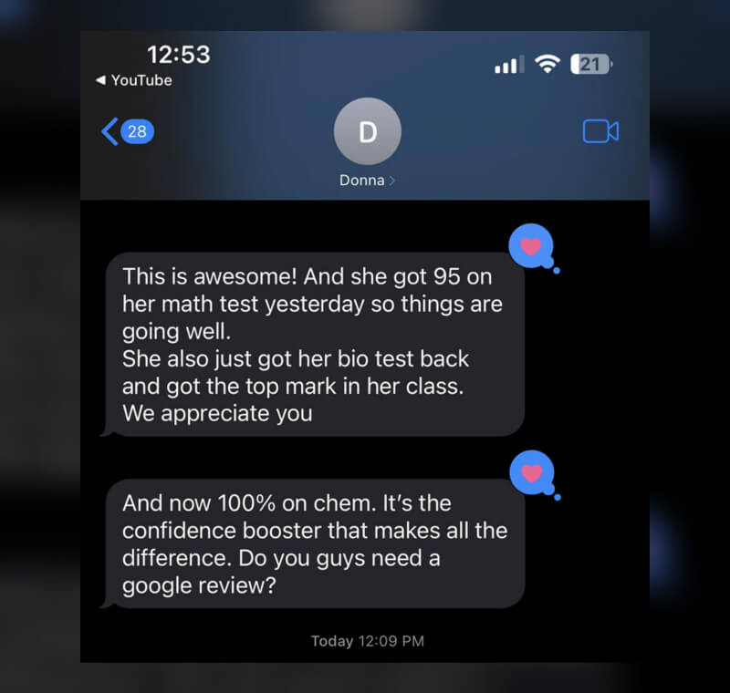 Student win shared inside Live2Learn Academy
