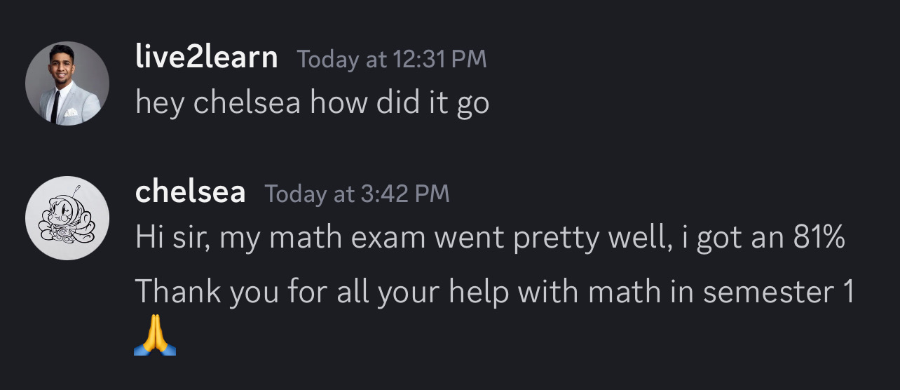 Student win shared inside Live2Learn Academy
