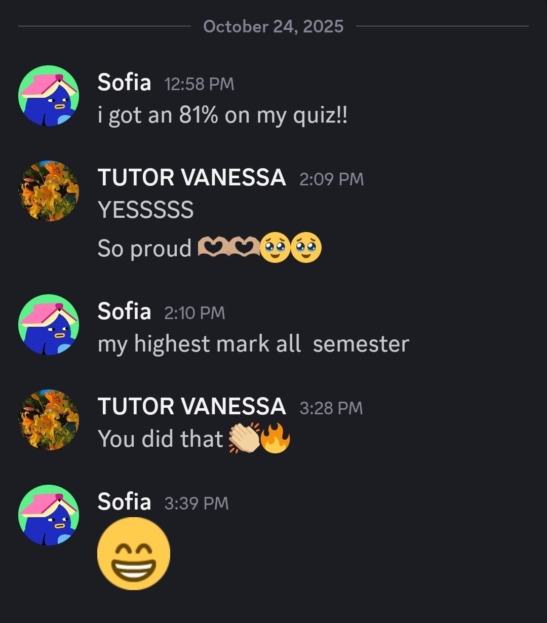 Student win shared inside Live2Learn Academy