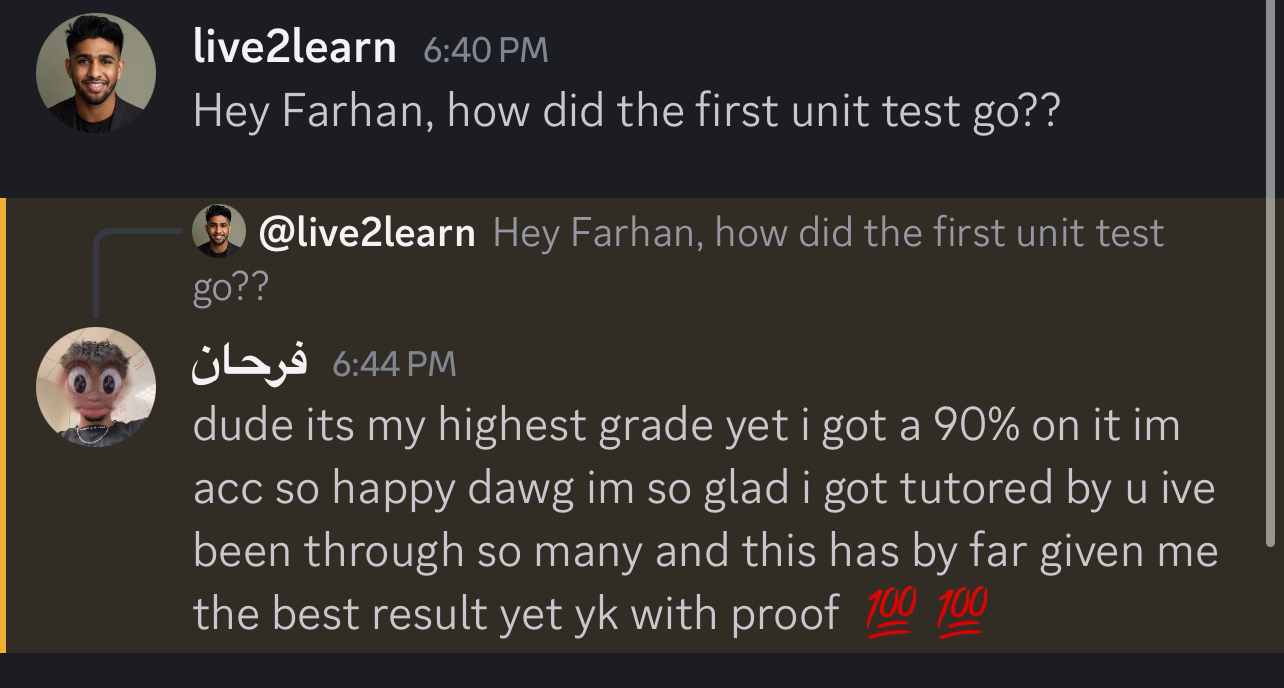 Student win shared inside Live2Learn Academy