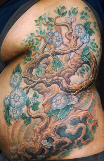 Tree with Blossoms on ribs by Guy Aitchison
