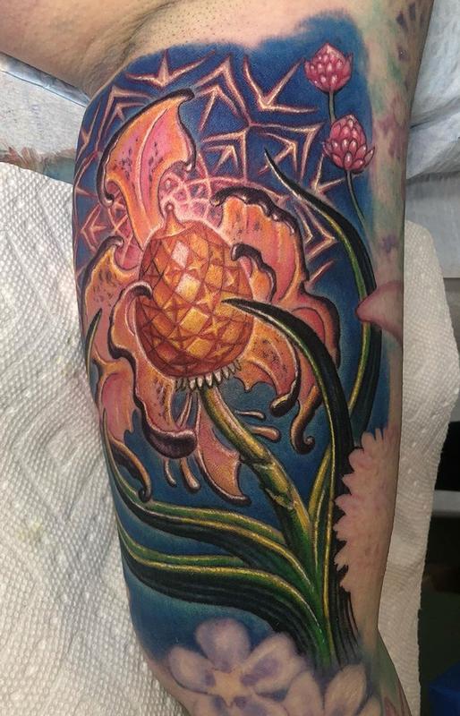 Orchid Crystal Mandala tattoo
