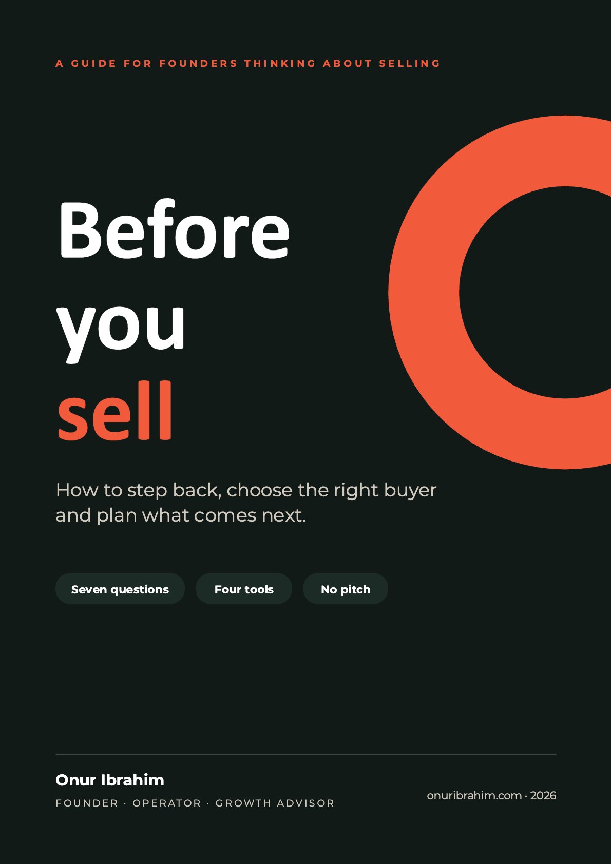 Cover of the Before You Sell guide by Onur Ibrahim