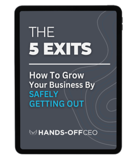 Image of Tablet with Title Card: The 5 Exits: How To Grow Your Business By (Safely) Getting Out