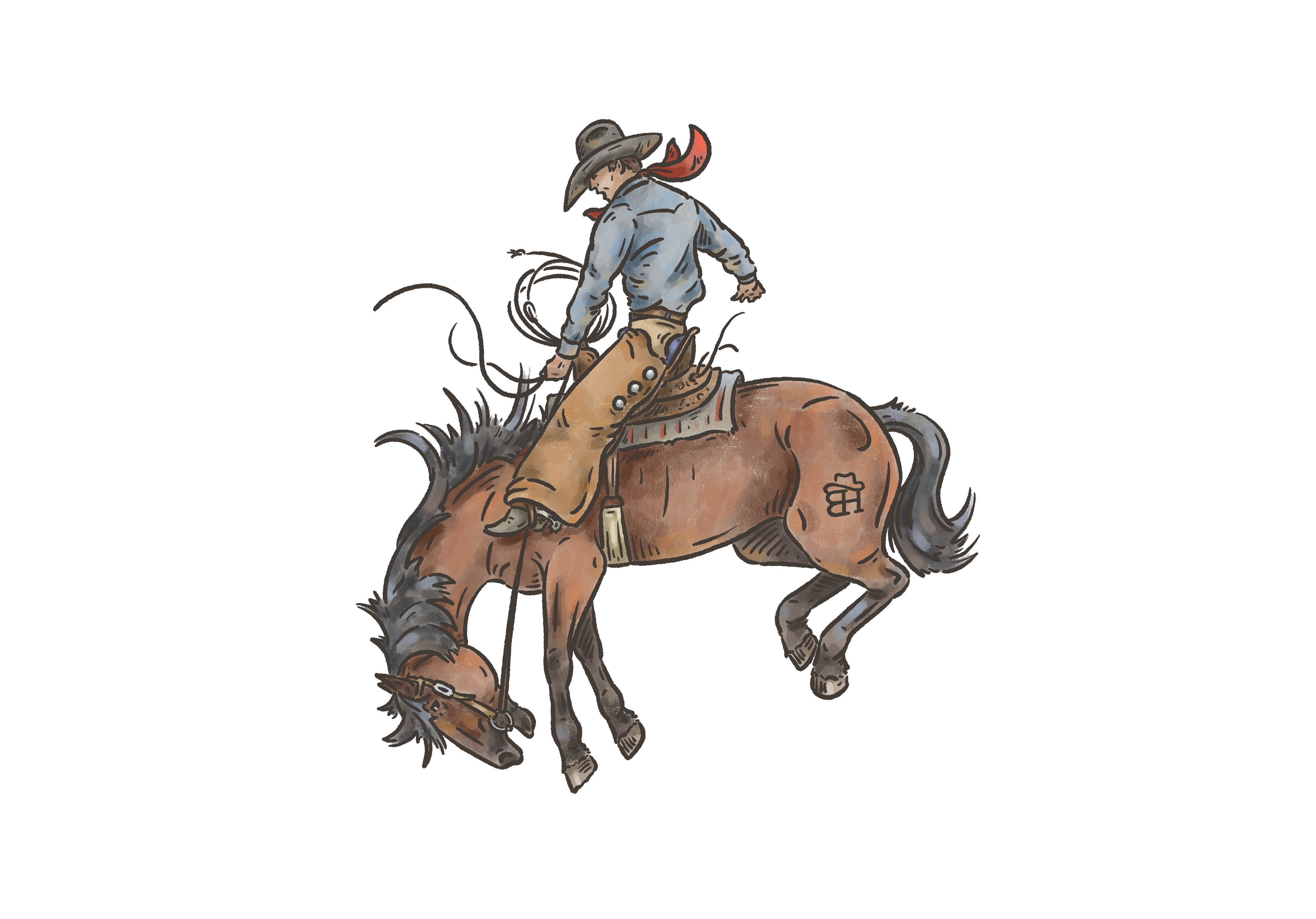 Buckin' Hats Co. bronc rider mark