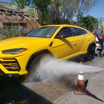 Classic muscle car hand wash at Viking Car Wash