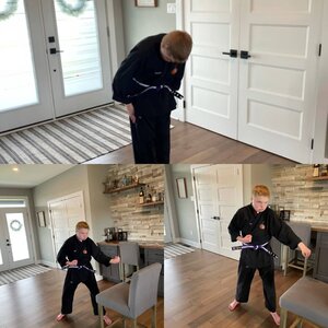 A video feed of online zoom karate class at tigers