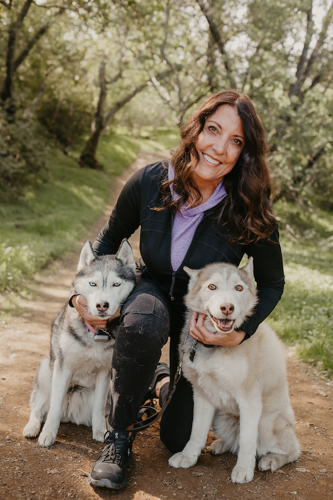 Nicole with her pups
