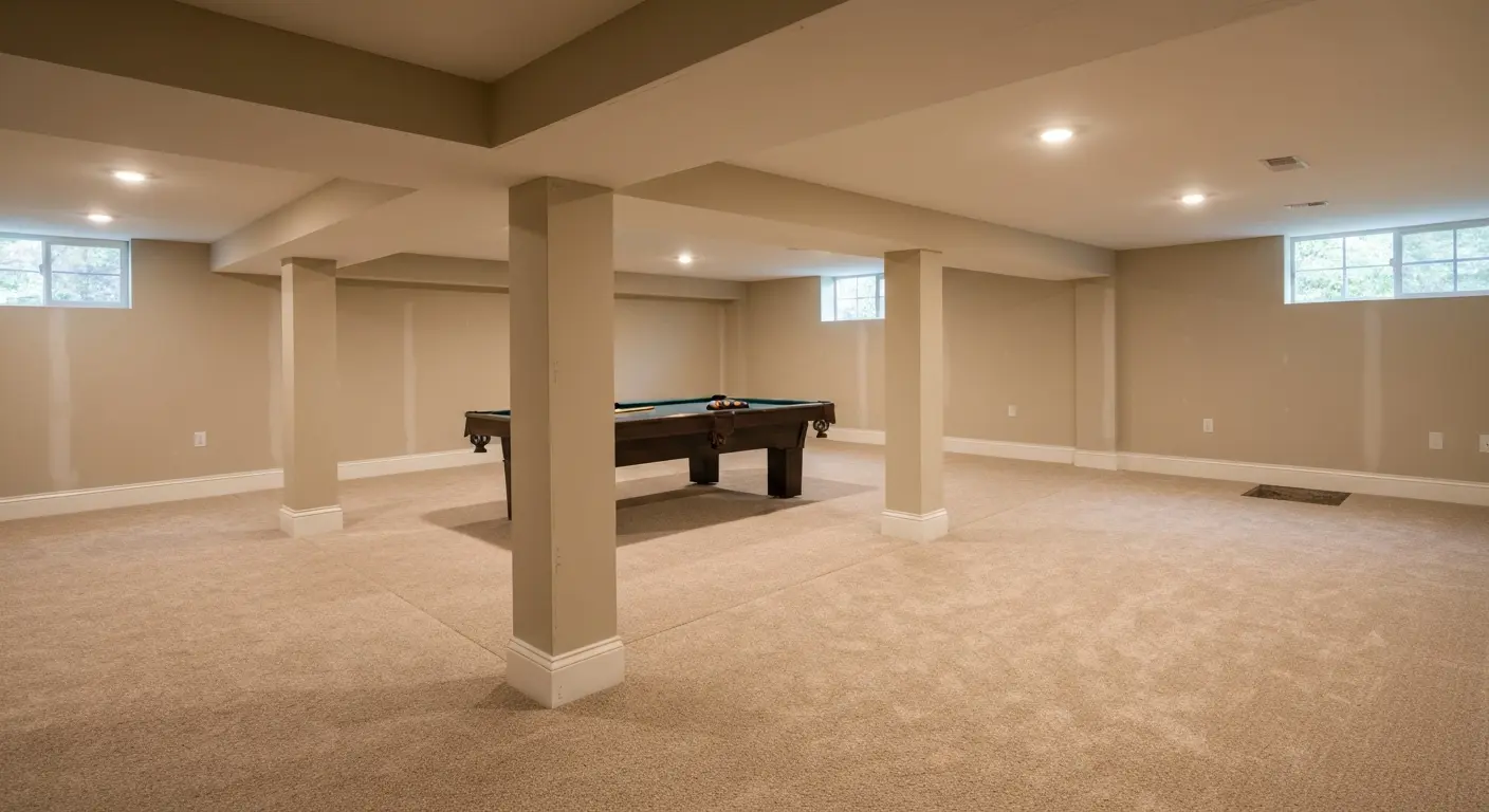 Finished basement space