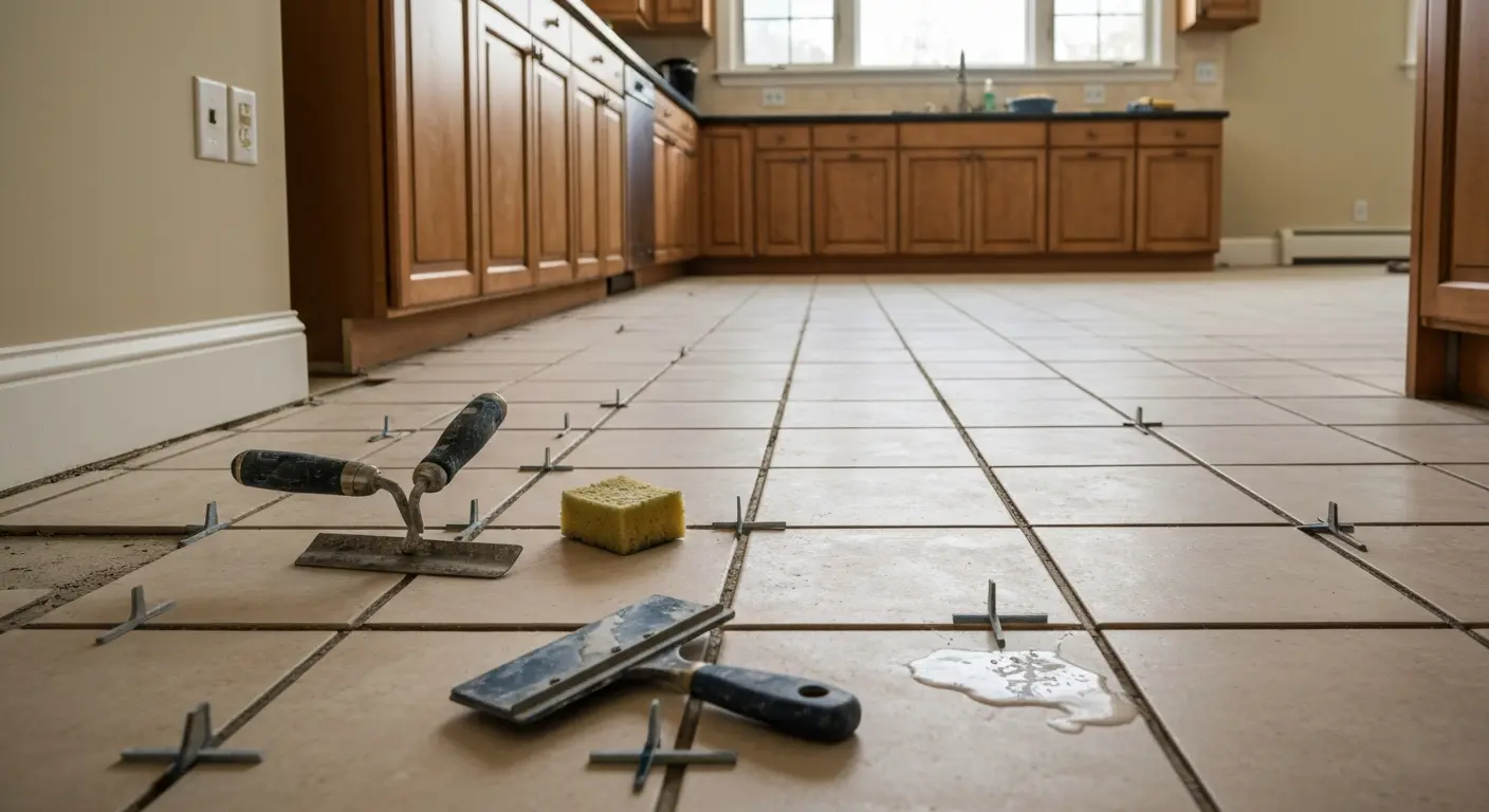 Tile flooring installation